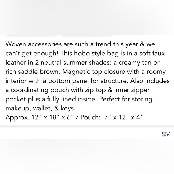 NEW!!! CITY DREAMS VEGAN LEATHER BAG WITH ACCESSORIES POUCH, MAGNETIC CLOSURE - Picture 2 of 7